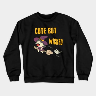 Cute But Wicked Chibi Witch Halloween Crewneck Sweatshirt